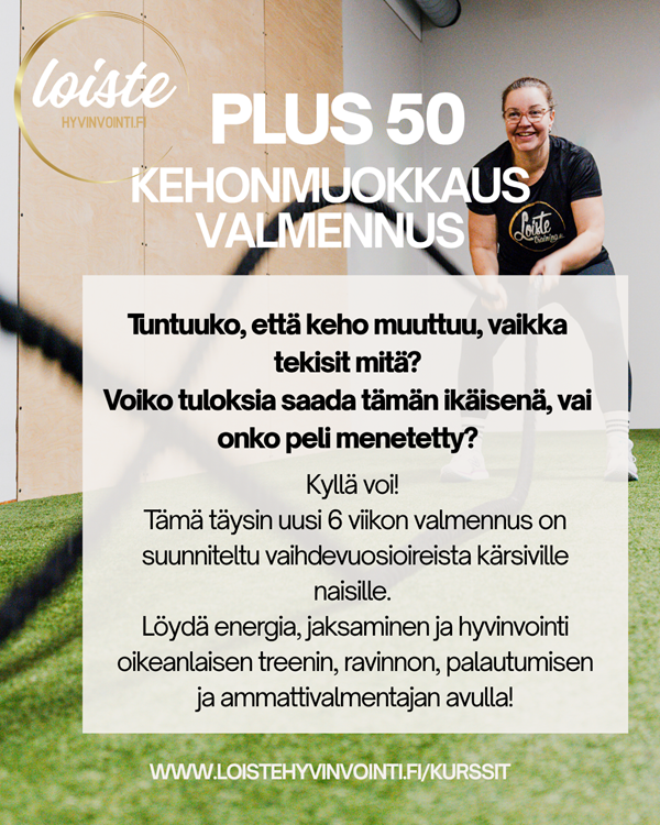 Täysin uusi pienryhmävalmennus Plus50 kehonmuokkaus!