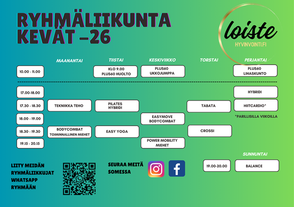 Kevät -26 ryhmäliikunta