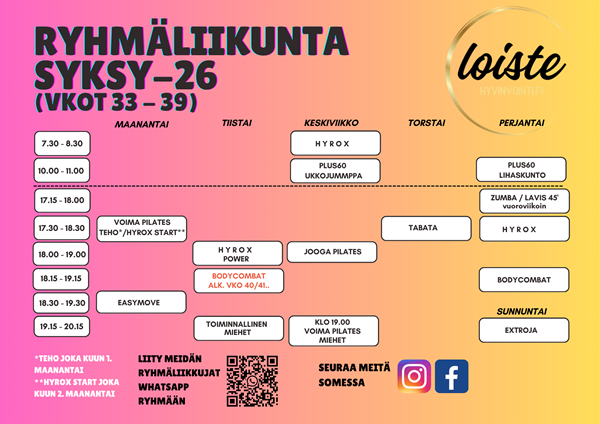 SYKSY -26 ryhmäliikunta